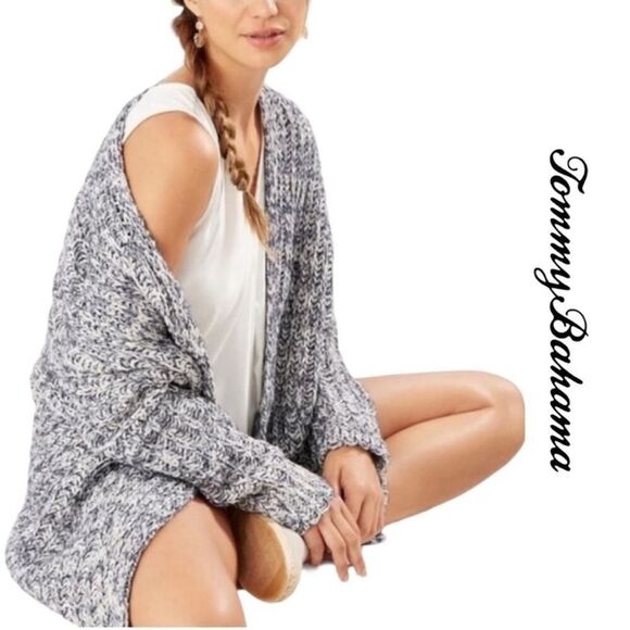 Tommy Bahama chunky open front indigo cardigan - Picture 1 of 9